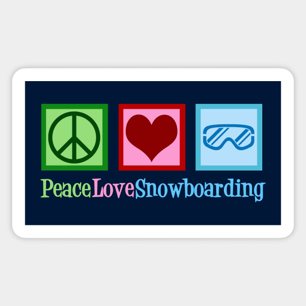 Peace Love Snowboarding Sticker by epiclovedesigns